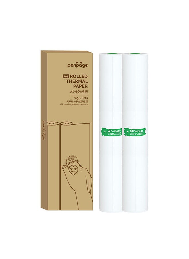 PeriPage - 2 Rolls Thermal Paper Compatible withA40 Thermal Printer 10-15 Image Long-lasting Perfect for Photo Picture Receipt Memo PDF File Webpage Printing Instant Photo Printer 210x30mm 7.45m/24.4ft - Image 1