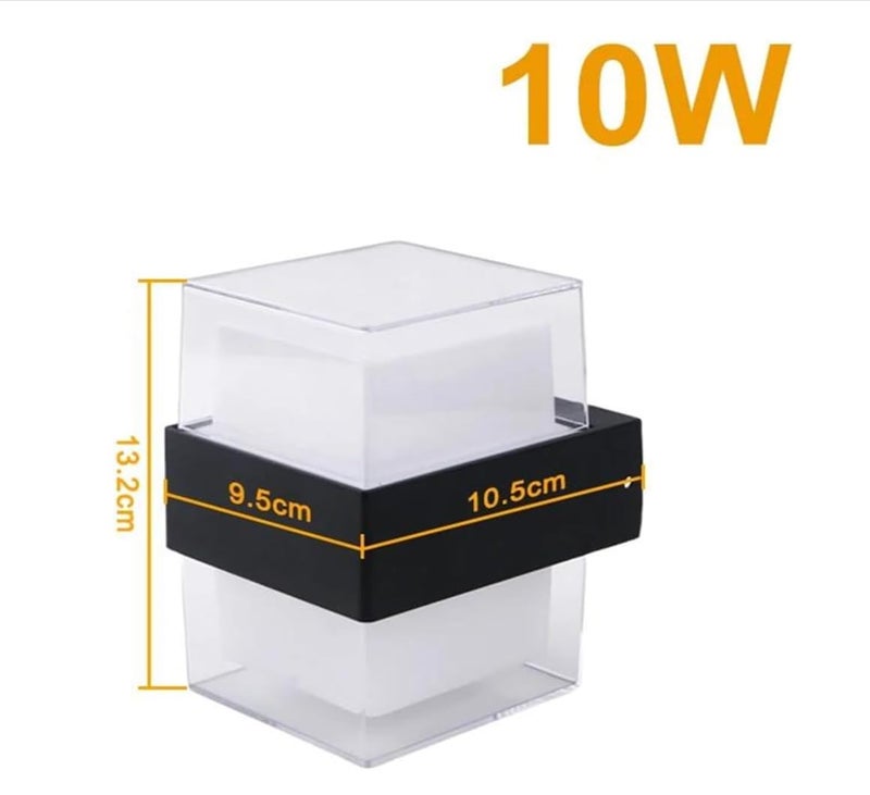 LIODOR 10W Up & Down Wall Lamp for Outdoor | Warm White Wallchiere Light | PC Body | Waterproof Exterior Wall Mount Light for Balcony, Garden, Entrance (1 Unit) - Image 2