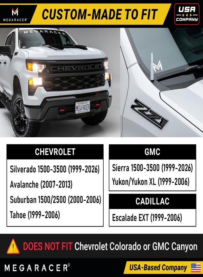 Mega Racer 5.5” White Antenna - 2006-2024 Chevrolet Silverado GMC Sierra, 6061 Solid Aluminum, Short Antenna Replacement, Pack of 1 - Image 3