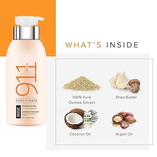 Biotop Professional 911 Conditioner Quinoa 250ml|Unisex|With Quinoa Proteins which helps to Replenish Essential Amino Acids|For Colored, Very Damaged & Burnt/Over processed hair|Paraben & Sulfate free - Image 2