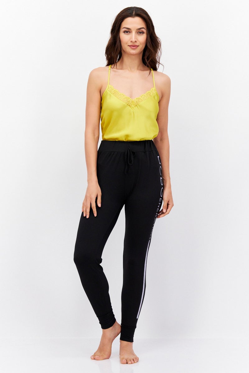 BCBGeneration Women Printed Drawstring Pajama, Black - Image 3