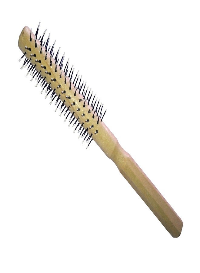 NPRC Premium Anti-Static Round Roller Comb Scalp Massage With Natural Wooden Handle for Hair Styling - Image 1