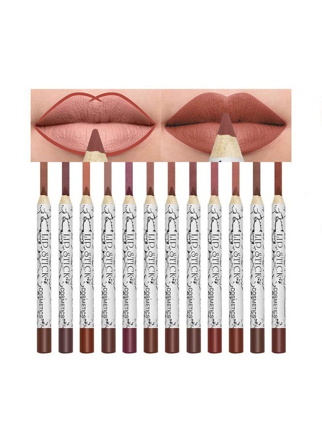 yuyte Matte Lip Liner Pencil Professional Long Lasting Lip Liner Pencil Waterproof Lip Liners Pack Of 12  - Image 1