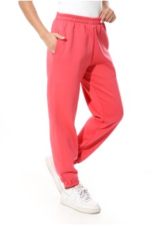 Andora Elastic Waist Fleeced Pants_Hot Pink  - Image 2
