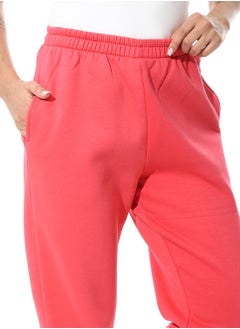 Andora Elastic Waist Fleeced Pants_Hot Pink  - Image 4