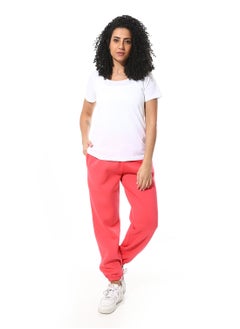 Andora Elastic Waist Fleeced Pants_Hot Pink  - Image 5