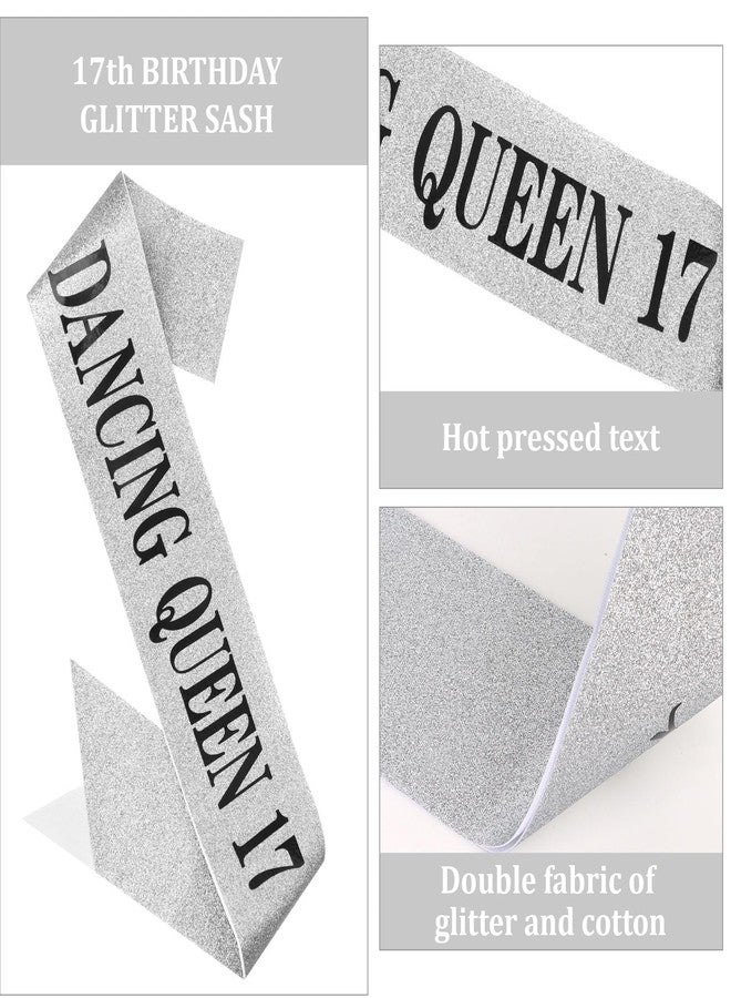 Semato 17th Birthday Decorations for Girls - Sash and Crown Silver Kit - Image 3
