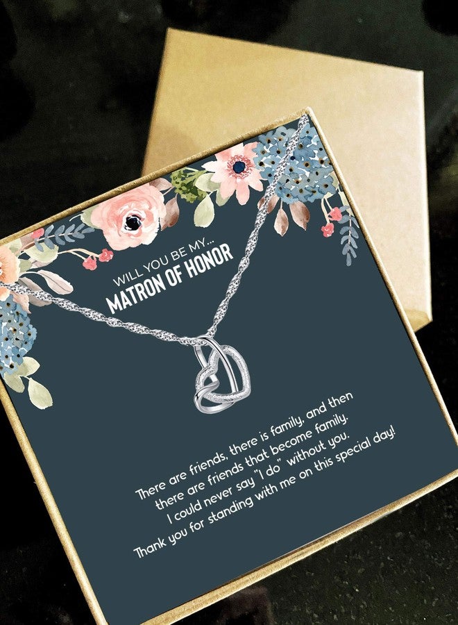 Mugart Matron of Honor Gift, MoH Necklace, Matron of Honor Proposal, Gift Box for Matron of Honor, Matron of Honor Necklace, Matron of Honor Card - Image 2