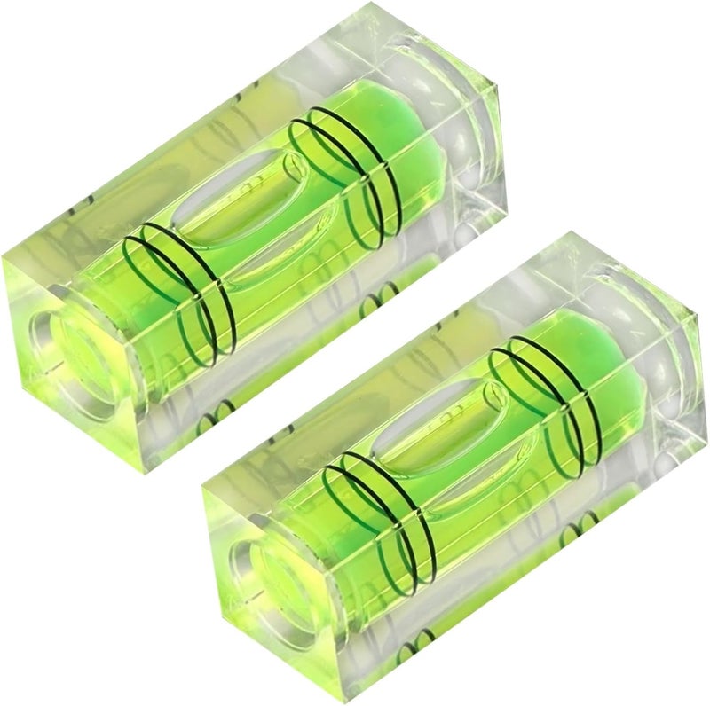 2 Pocket Bubble Levels, 1.6 in, Square, Accurate Precision, Yellow-Green, for Photo Frame, Convenient Installation - Image 1