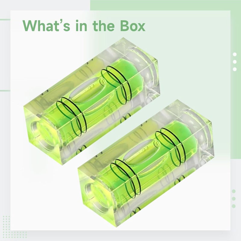 2 Pocket Bubble Levels, 1.6 in, Square, Accurate Precision, Yellow-Green, for Photo Frame, Convenient Installation - Image 4