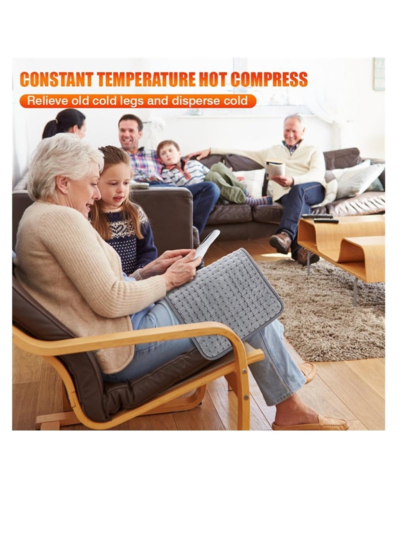 ECVV وسادة تدفئة ECVV بحجم كينج لتخفيف آلام الظهر والتشنجات، قابلة للغسل في الغسالة، وسادة تدفئة للرقبة والكتف والركبة والساق، بقع حرارية، رمادي فضي 12 × 24 بوصة - Image 2