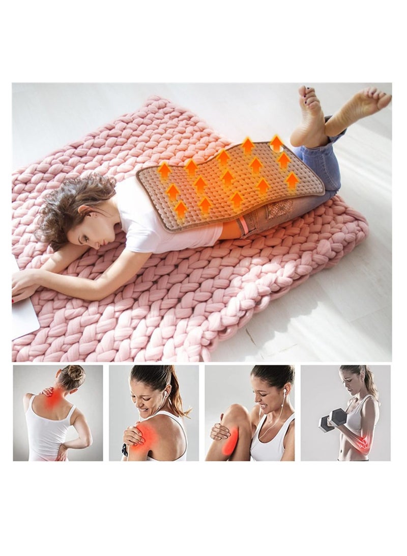 ECVV وسادة تدفئة ECVV بحجم كينج لتخفيف آلام الظهر والتشنجات، قابلة للغسل في الغسالة، وسادة تدفئة للرقبة والكتف والركبة والساق، بقع حرارية، رمادي فضي 12 × 24 بوصة - Image 5