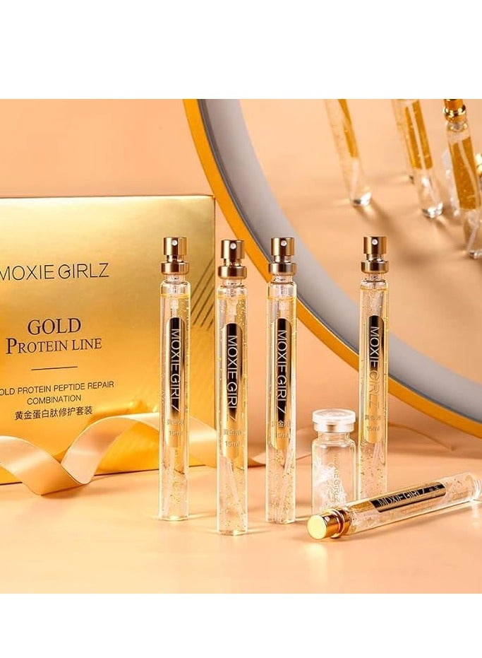 Generic Moxi Girls Golden Protein Peptide Repair Kit, 6-In-1 Hydrating, Firming, Nourishing, and Wrinkle-Reducing Set  - Image 1