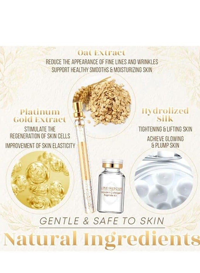 Generic Moxi Girls Golden Protein Peptide Repair Kit, 6-In-1 Hydrating, Firming, Nourishing, and Wrinkle-Reducing Set  - Image 4