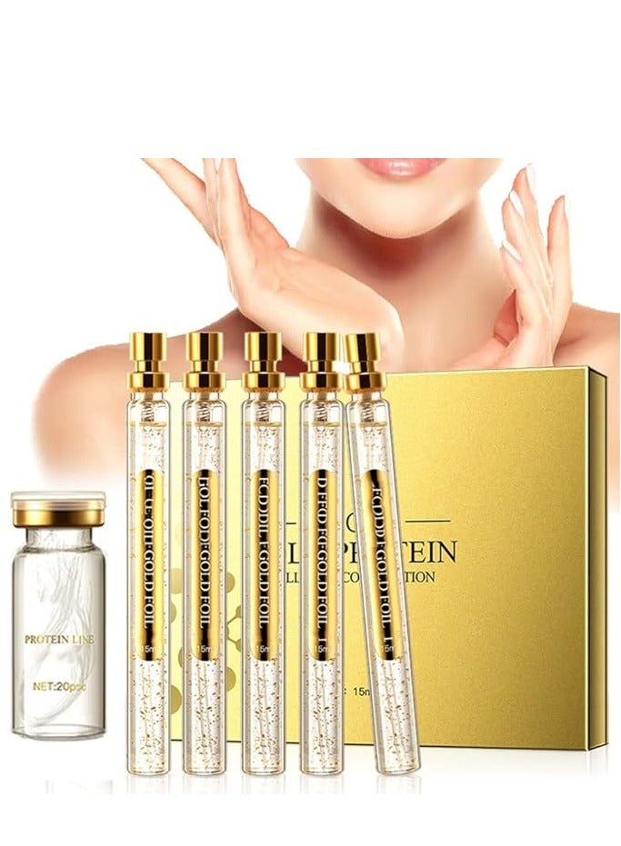 Generic Moxi Girls Golden Protein Peptide Repair Kit, 6-In-1 Hydrating, Firming, Nourishing, and Wrinkle-Reducing Set  - Image 5