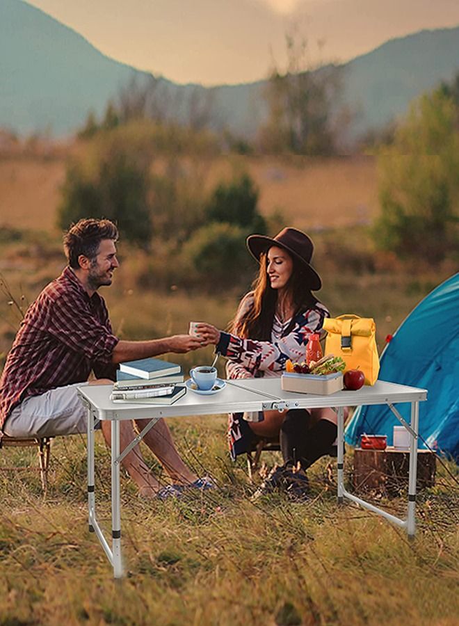 Yolu Folding Camping Table with Adjustable Height Legs, 120cm Lightweight Aluminum Table,  Indoor Outdoor Picnic Party Dining Camp BBQ Tables  - Image 3