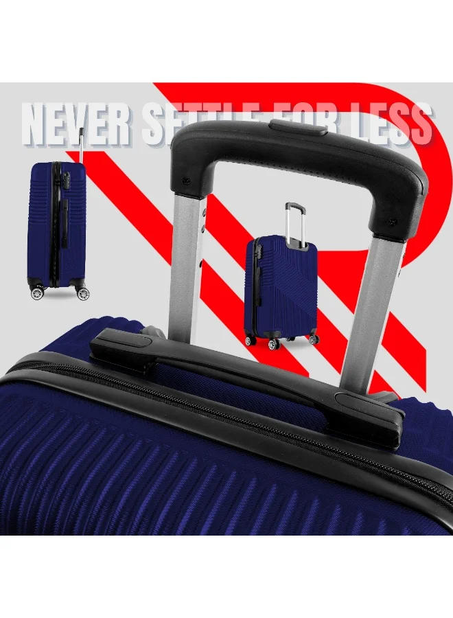 Reflection  Reflection ABS Carry On Suitcase Airline Approved, Lightweight 24 Inch  Luggage- 360° Silent Wheels, ABS Hard Luggage Trolley, Spinner Wheels, Travel Luggage  (24-Inch , D.Blue)  | Best Price UAE