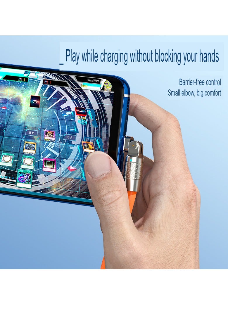 AROAQ Zinc Alloy Rotating Charging Cable, 2m USB To C Super Fast Charging Zinc Alloy PVC USB Cable, Durable Flexible Rotary Charge Cable, (2 Meters—type-c Bare Cable (Huawei, Letv Head) White) - Image 3