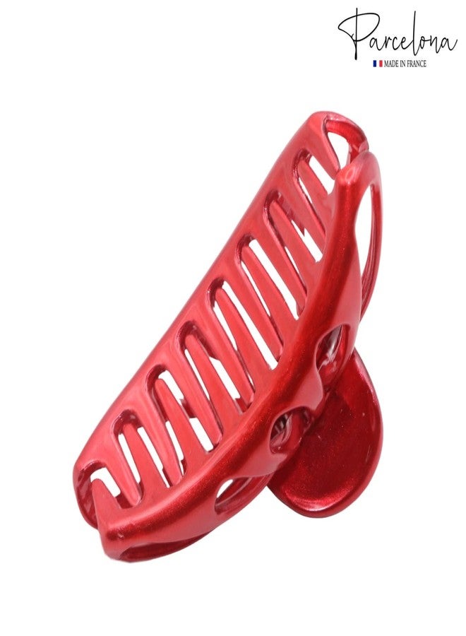 Parcelona French Small Rain Drop Small 2 3/4 Inches Red Jaw Hair Claw Clip (Glossy Red) - Image 4
