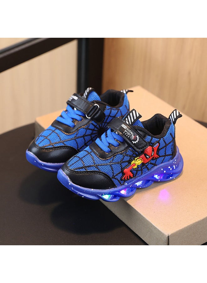 New Boys Spider-man Sports Light Shoes Fashion Mesh Medium And Large Children Cartoon Light Shoes Trendy