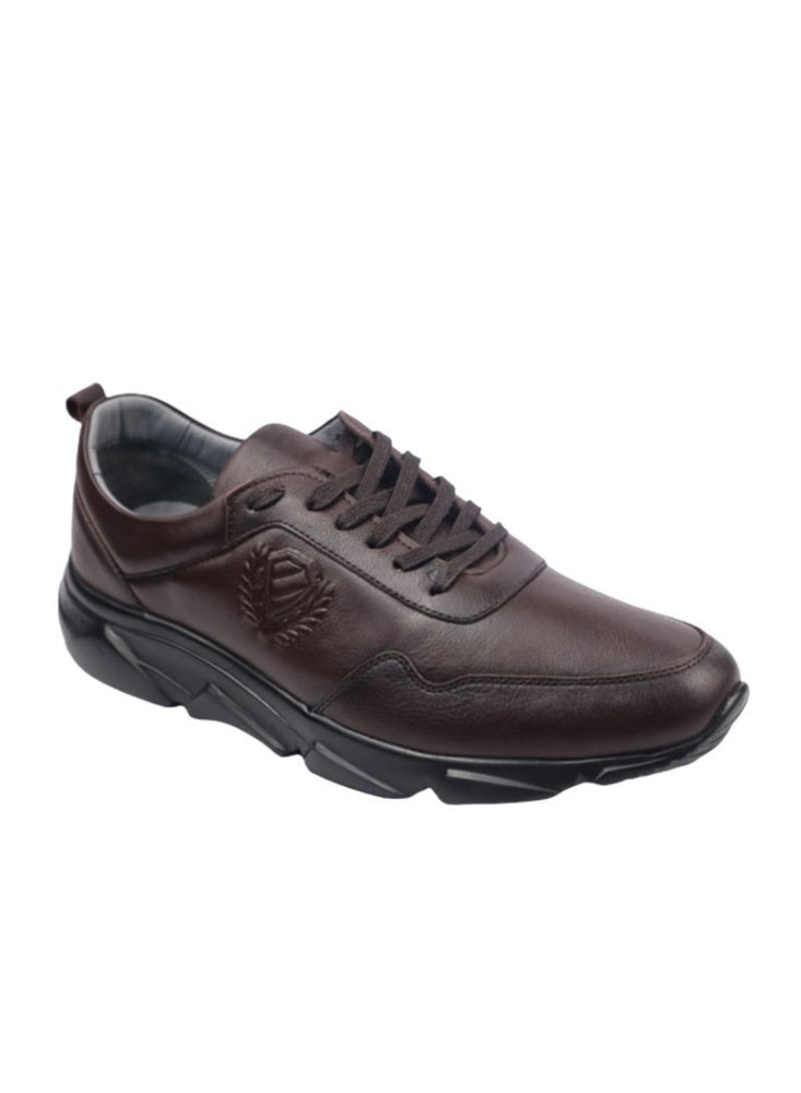 Crash Genuine Leather Men Sneaker - Brown - Image 1