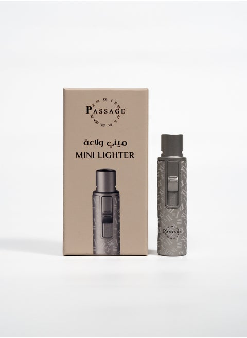 PASSAGE Mini Jet Flame Lighter - Portable Refillable Lighter for Oud,Grill, BBQ, Camping - Windproof and Durable Silver