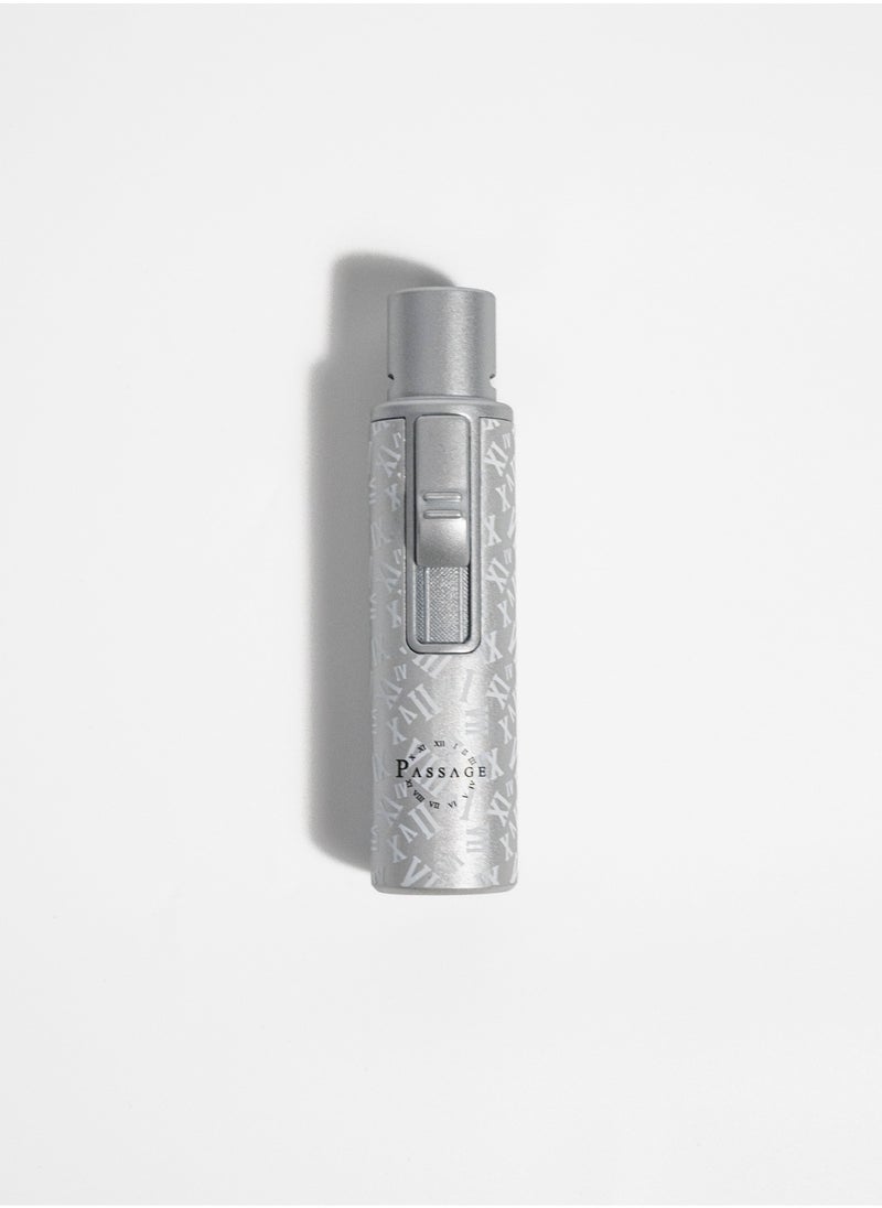 Passage - PASSAGE Mini Jet Flame Lighter - Portable Refillable Lighter for Oud,Grill, BBQ, Camping - Windproof and Durable Silver - Image 1