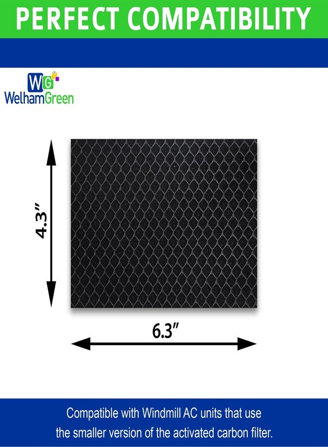 Welham Green Activated Carbon Filter 4-Pack Compatible with Windmill Air Conditioner, 6.3” x 4.3” x 3/16” (Smaller Version) - Odor & Smoke Absorption - Image 3