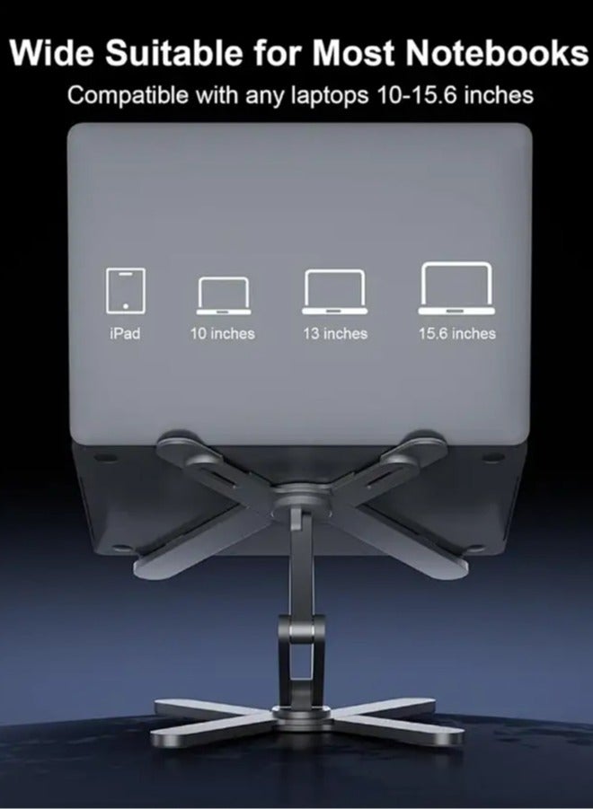 أبيكس حامل كمبيوتر محمول قابل للتعديل مع قاعدة دوارة 360 درجة من الألومنيوم حامل كمبيوتر محمول وحامل كمبيوتر محمول قابل للطي - Image 3