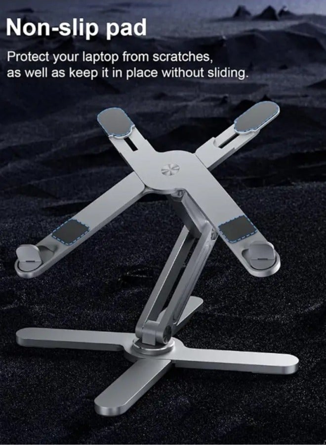 أبيكس حامل كمبيوتر محمول قابل للتعديل مع قاعدة دوارة 360 درجة من الألومنيوم حامل كمبيوتر محمول وحامل كمبيوتر محمول قابل للطي - Image 5