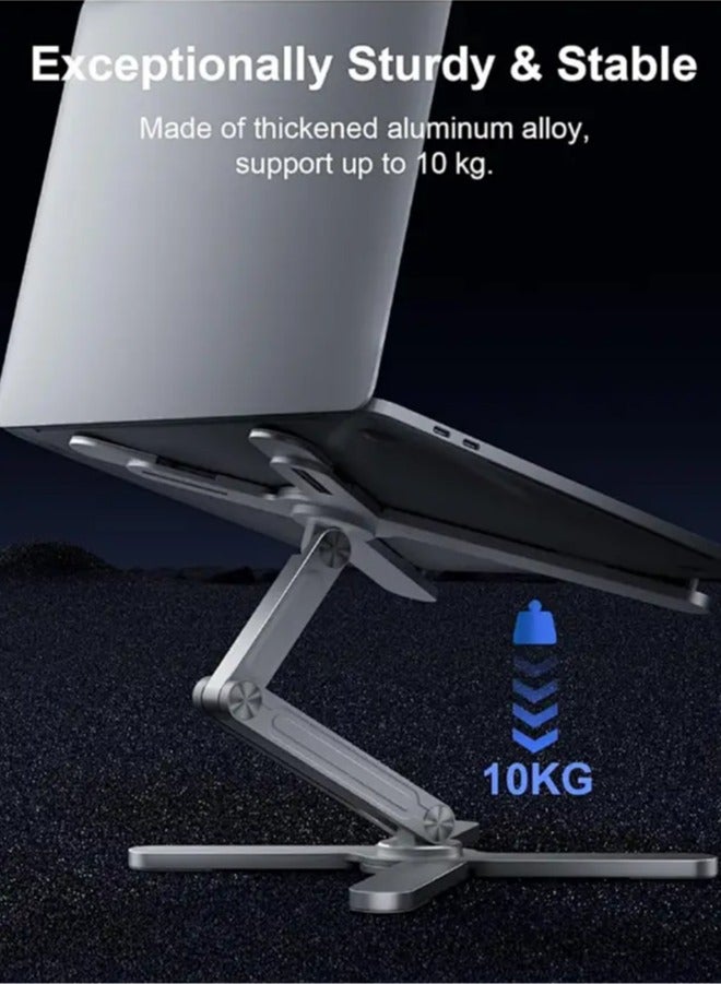 أبيكس حامل كمبيوتر محمول قابل للتعديل مع قاعدة دوارة 360 درجة من الألومنيوم حامل كمبيوتر محمول وحامل كمبيوتر محمول قابل للطي - Image 4