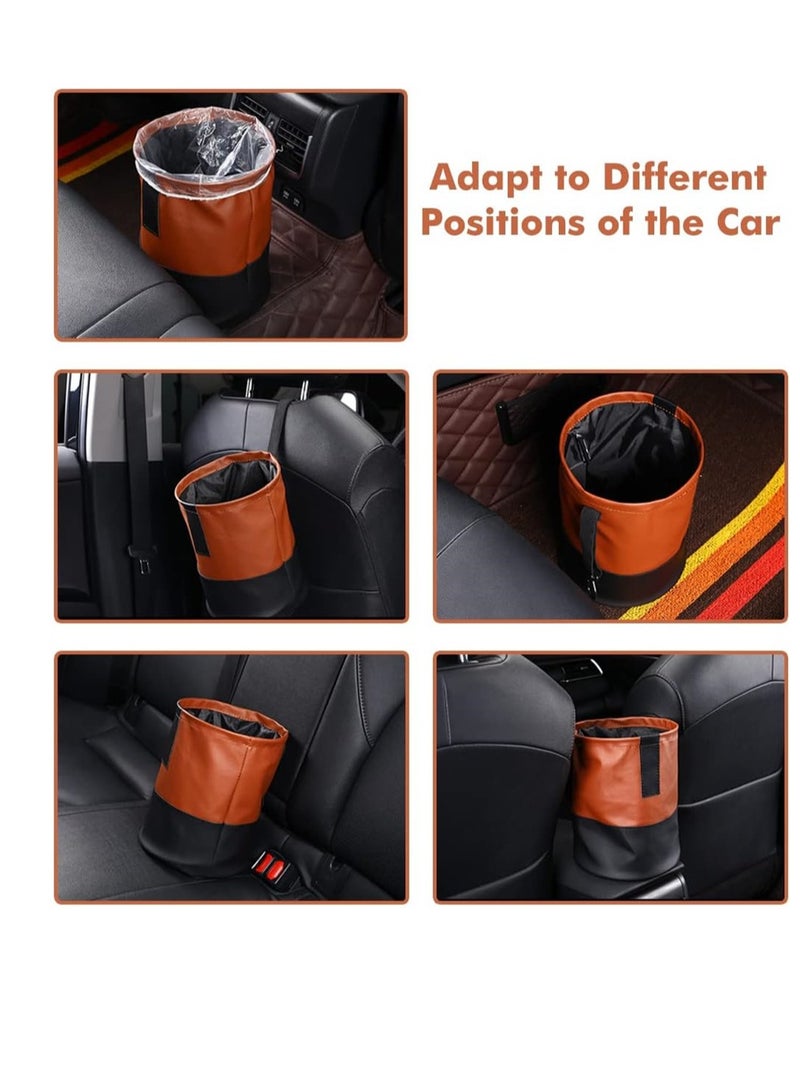 KASTWAVE Collapsible Car Bin, Universal Traveling Portable Car Bin Storage, Tidy Water Resistant Leather Pop up Car Bin Storage, Hook Hanging Car Bin for Front, Back of Car, 1 Pcs - Image 5