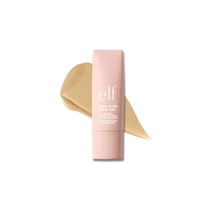 e.l.f. Halo Glow Skin Tint SPF 50, Tinted Moisturizer For Light, Buildable Coverage, Creates A Natural Glow, Vegan & Cruelty-Free, 5 Light Warm