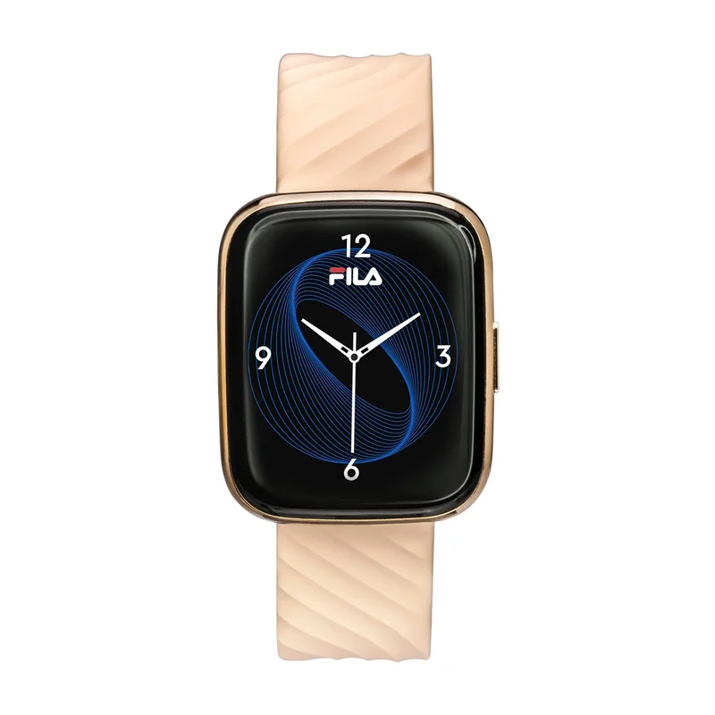 فيلا Unisex Smartwatch Gold/Peach with Extra (Black) Silicone Strap - 45mm
