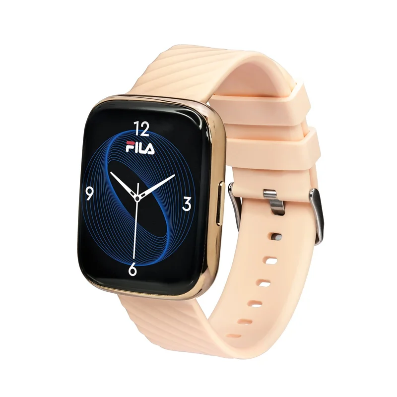 فيلا Unisex Smartwatch Gold/Peach with Extra (Black) Silicone Strap - 45mm