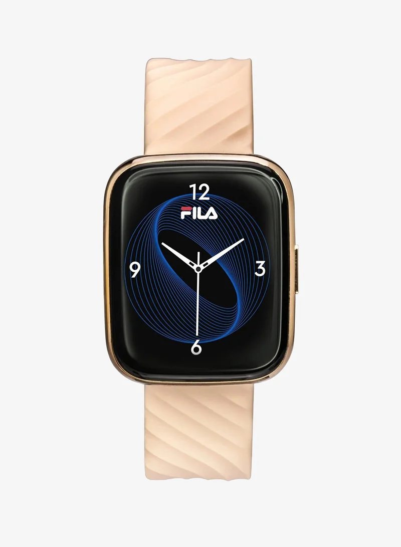 FILA Unisex Smartwatch Gold/Peach with Extra (Black) Silicone Strap - 45mm