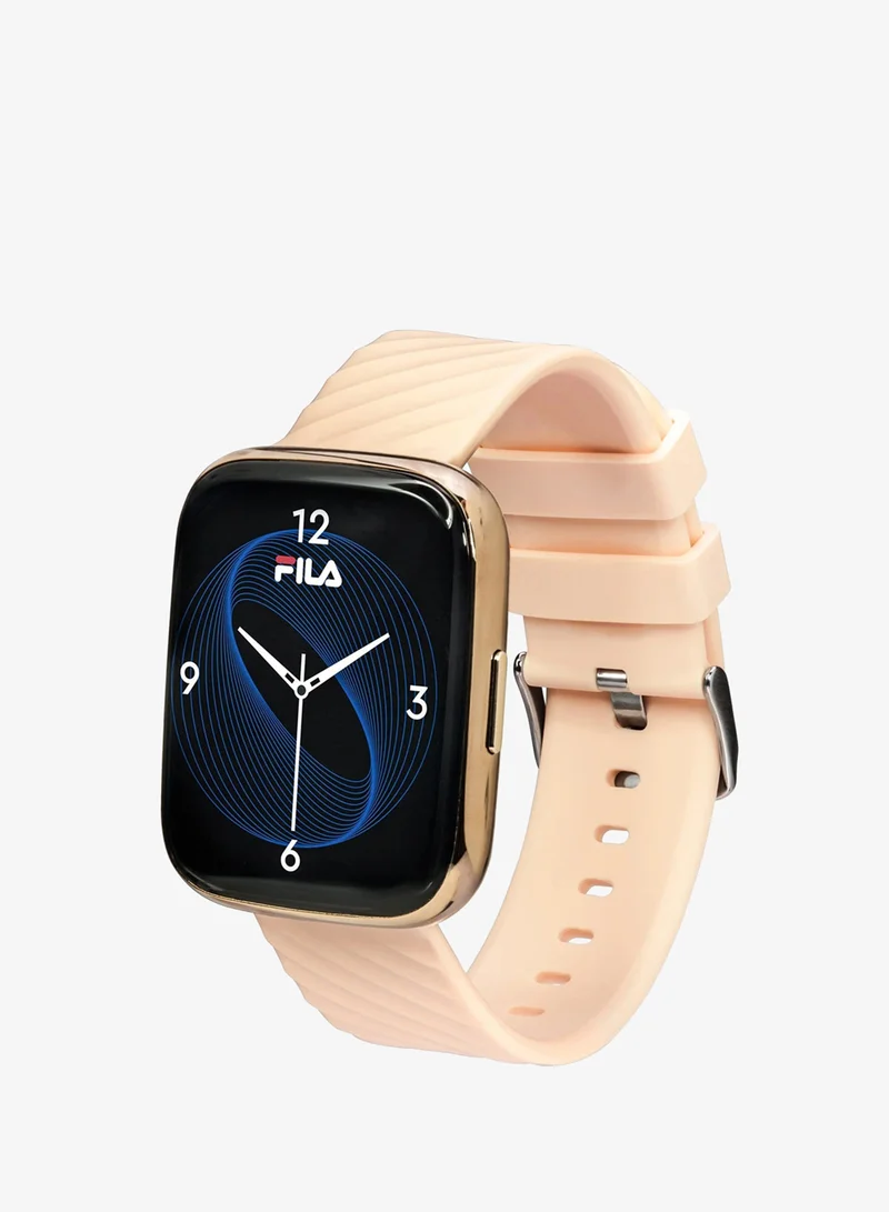 FILA Unisex Smartwatch Gold/Peach with Extra (Black) Silicone Strap - 45mm