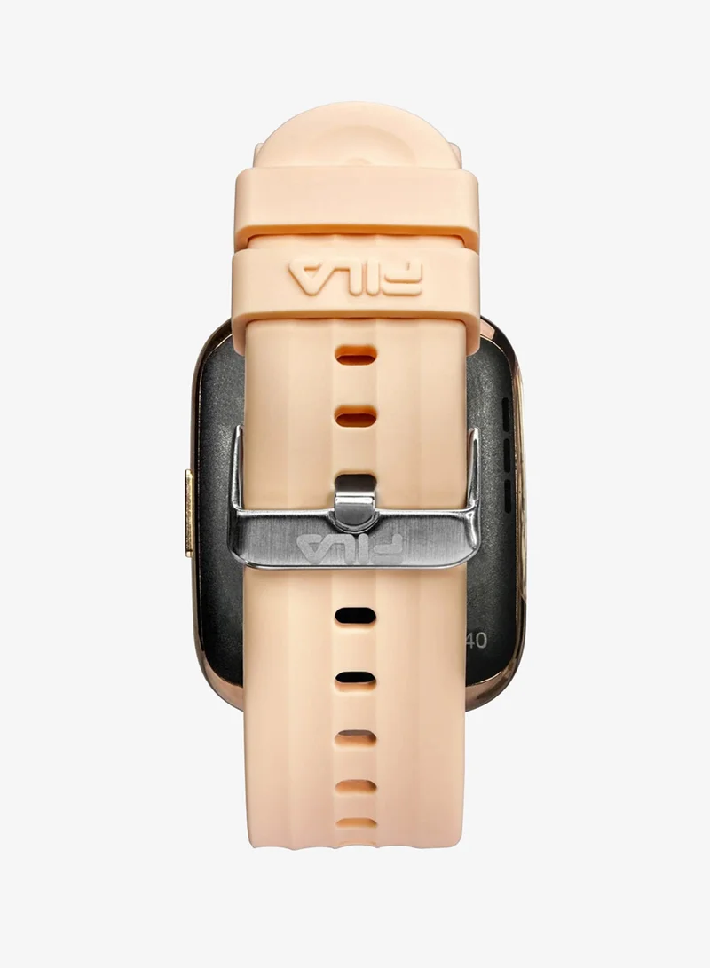 Fila  Unisex Smartwatch Gold/Peach with Extra (Black) Silicone Strap - 45mm  | Best Price UAE
