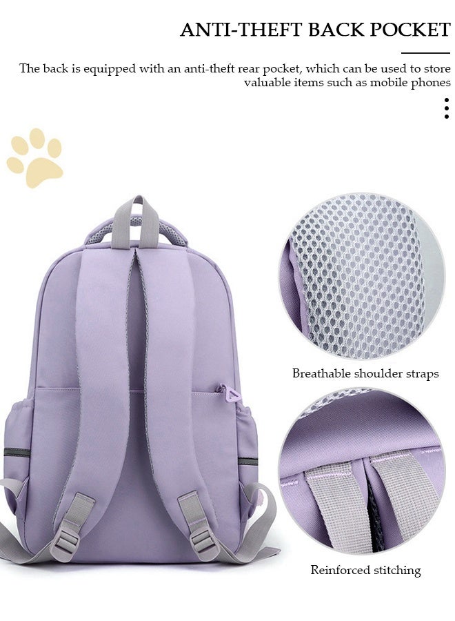 DUNISO Girl's School Backpack Waterproof Book Bag with Compartments for Teen Girl Kid Students Elementary School Kids' School Bag With Large Capacity and Reflective strip - Image 4