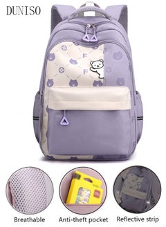 DUNISO Girl's School Backpack Waterproof Book Bag with Compartments for Teen Girl Kid Students Elementary School Kids' School Bag With Large Capacity and Reflective strip  - Image 1