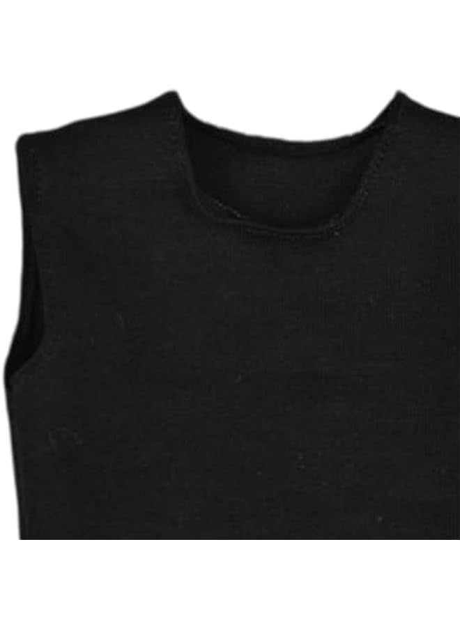1/6 Male Figure T Shirt Sleeveless Vest Outfits Short Sleeve Doll Clothes Mini for 12 inch Accs Male Action Figures Dress up, Black  - Image 5