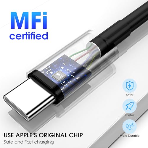 FEEL2NICE Apple USB C to USB C Charging Cable 3Pack 6ft, USBC Fast Charger Cord, 60W Type-C to Type-C Cable for iPhone 17/16 Pro Max Plus, iPhone 17 Air, iPad Air/Pro Black - Image 2