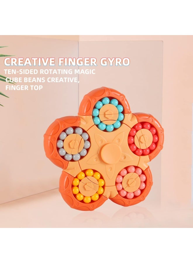 Orange Magic Bean Puzzle Toy, 2-in-1 Rotating Cube, suitable for children aged 3, 5-7, 8-12, teens, and adults. - Image 4
