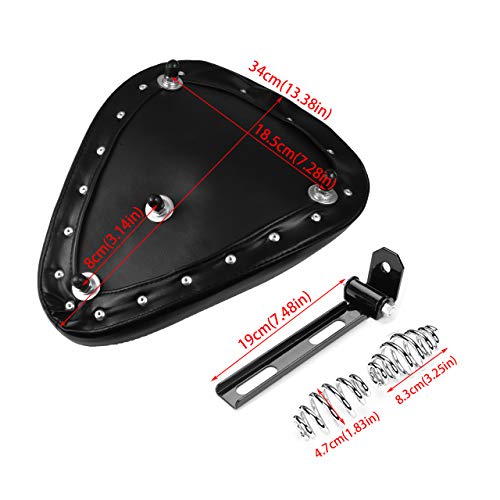 NATGIC Har*ley Motorcycle Solo Seat Cushion Baseplate Spring Seat Pad Saddle Bracket for Har*ley Cruiser Bobber Chopper Har*ley Honda Yamaha Suzuki Kawasaki (New-Black) - Image 2