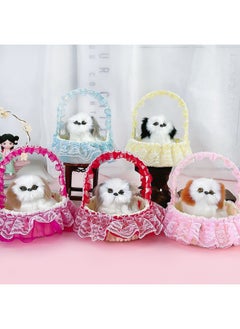 Generic Hot Sale Simulation Plush Pet Lace Basket Cat With Music Animal Cat Toy Children Birthday Gift-Color:Lace Basket Single Cat-Music  - Image 3