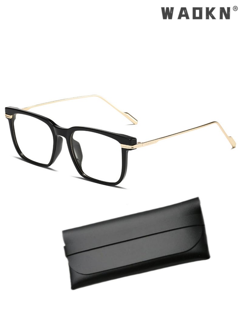 WAOKN - Blue Light Blocking Glasses Computer Reading Gaming TV Phones Eyeglasses Fashion Anti Eyestrain UV Eyewear for Women Men,Transparent Lenses Eyeglass Suitable for Computer & Gaming - Image 1