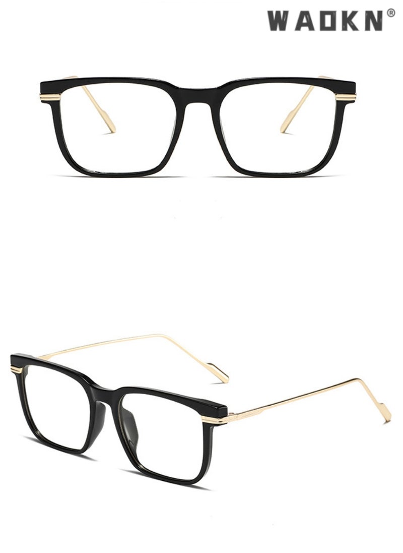 WAOKN - Blue Light Blocking Glasses Computer Reading Gaming TV Phones Eyeglasses Fashion Anti Eyestrain UV Eyewear for Women Men,Transparent Lenses Eyeglass Suitable for Computer & Gaming - Image 1