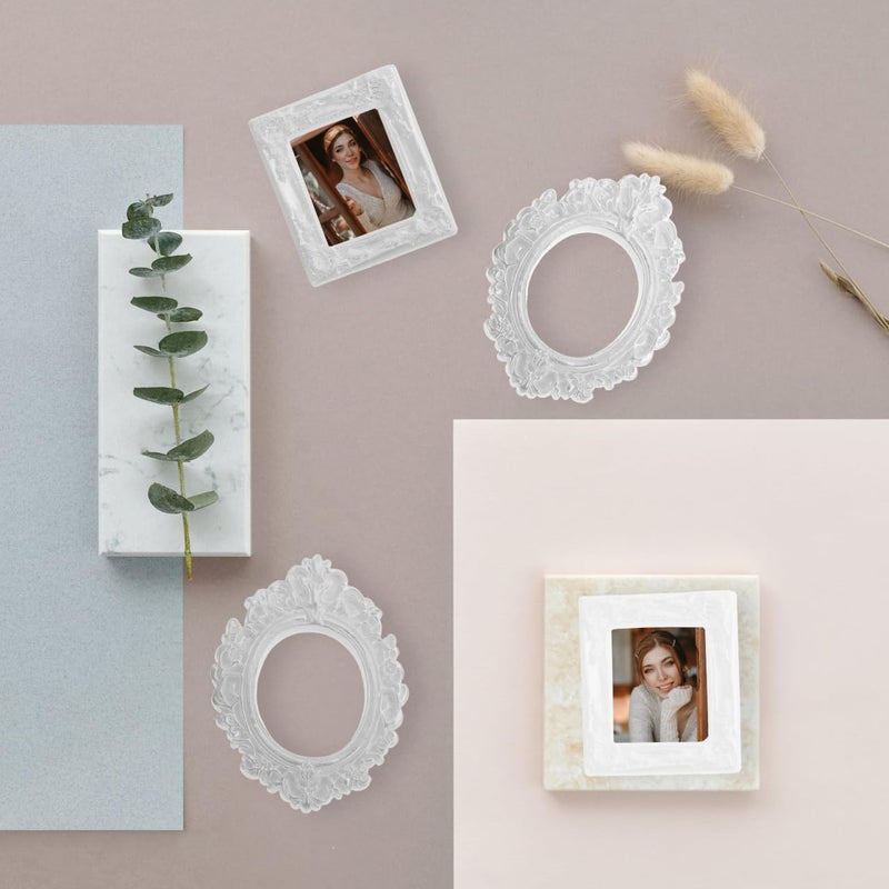 EXCEART Vintage Picture Frames Small Resin Photo Frame D Cor for Home and Shop Display Retro Style Tabletop and Wall Hanging Props - Image 2