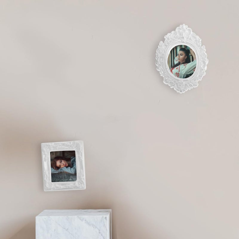 EXCEART Vintage Picture Frames Small Resin Photo Frame D Cor for Home and Shop Display Retro Style Tabletop and Wall Hanging Props - Image 3