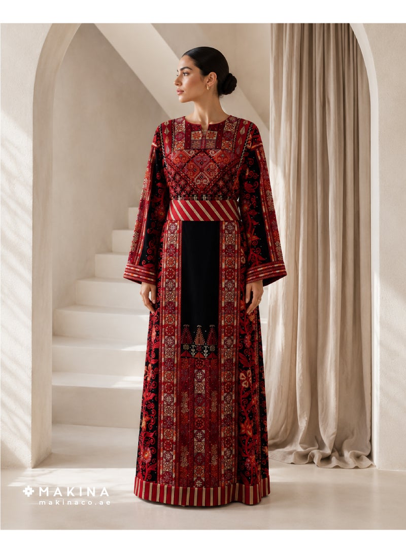 MAKINA Jordanian Fallahi Thobe with Prato Embroidery and Aghabani Artistry - Image 1